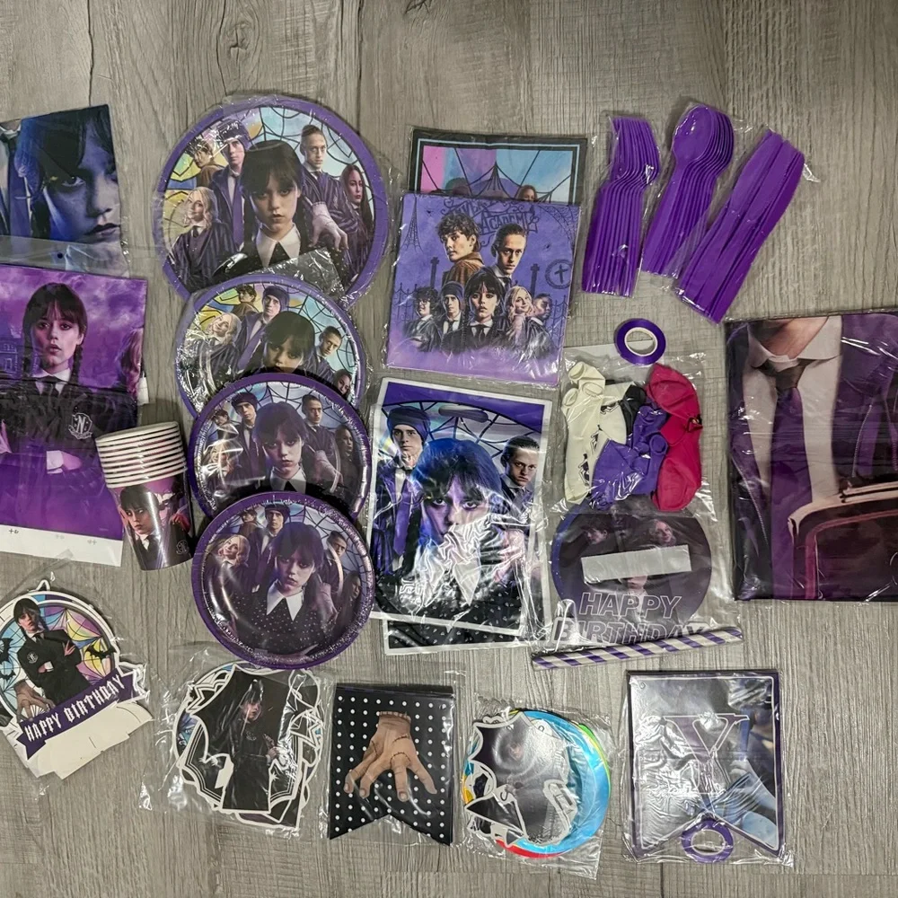 Purple Wednesday Party Supplies Set